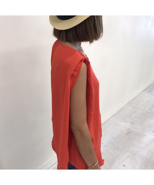 copine(コピン)の「アシンメトリーヘムノースリーブブラウス(4color)【クリックポスト対象商品】(Tシャツ/カットソー・レディース・その他)」の7枚目の写真