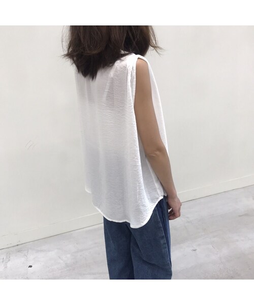 copine(コピン)の「アシンメトリーヘムノースリーブブラウス(4color)【クリックポスト対象商品】(Tシャツ/カットソー・レディース・その他)」の9枚目の写真