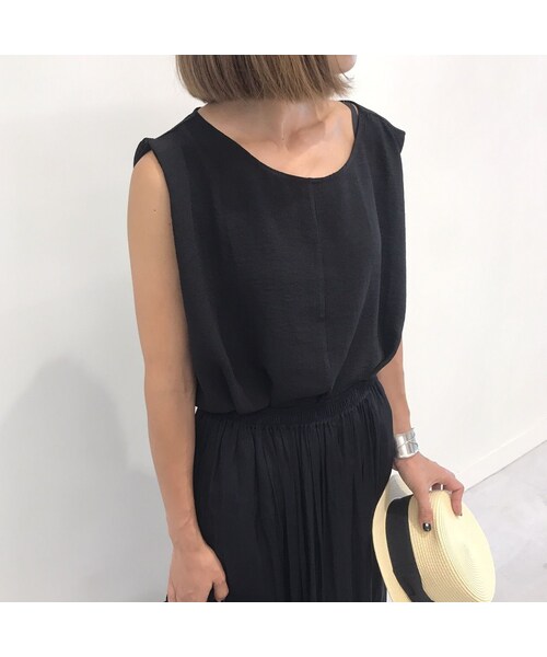 copine(コピン)の「アシンメトリーヘムノースリーブブラウス(4color)【クリックポスト対象商品】(Tシャツ/カットソー・レディース・その他)」の3枚目の写真