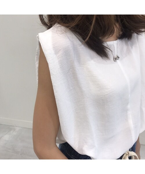 copine(コピン)の「アシンメトリーヘムノースリーブブラウス(4color)【クリックポスト対象商品】(Tシャツ/カットソー・レディース・その他)」の11枚目の写真