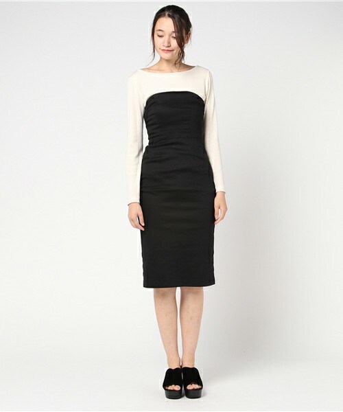 archives（アルシーヴ）の「バックレースアップワンピース（ワンピース・レディース・ブラック/ベージュ/キャメル・MEDIUM）」の4枚目の写真