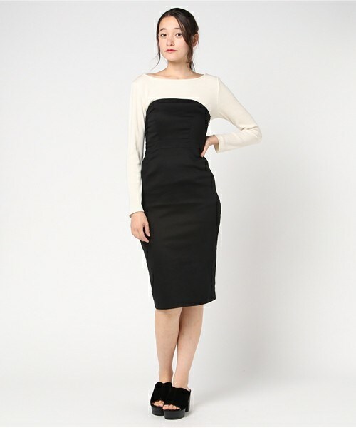 archives（アルシーヴ）の「バックレースアップワンピース（ワンピース・レディース・ブラック/ベージュ/キャメル・MEDIUM）」の2枚目の写真