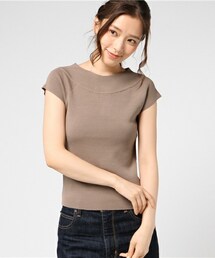 Cheek | 2Wayミラノリブフレンチスリーブニット(Tシャツ/カットソー)