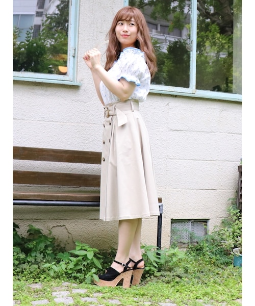 Dazzlin ダズリン の Sw トレンチ風ミディスカート スカート Wear