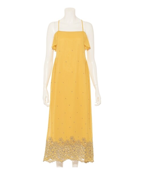 LILY BROWN（リリーブラウン）の「シフォン刺繍マキシワンピース