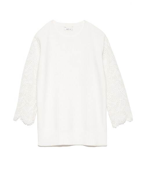 レーススリーブニットプルオーバー　FRAY.ID フレイ アイディー FRAY I.D レーススリーブニットプルオーバー