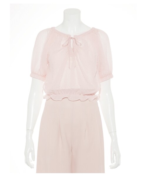 SNIDEL(スナイデル)の「クレープシフォンブラウス(ブラウス・レディース・WHT/PNK/BLK・F)」の5枚目の写真