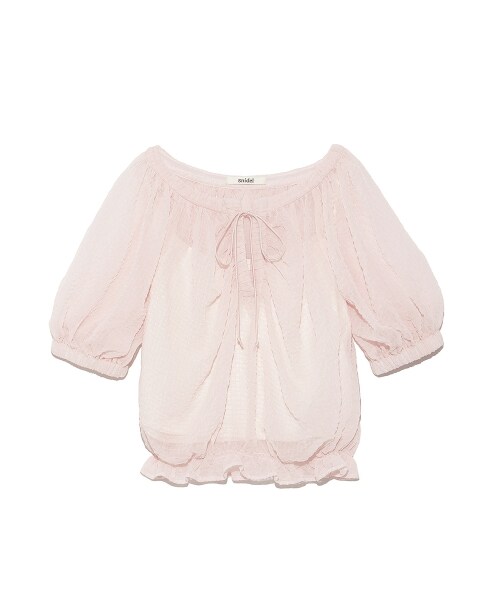 SNIDEL(スナイデル)の「クレープシフォンブラウス(ブラウス・レディース・WHT/PNK/BLK・F)」の2枚目の写真