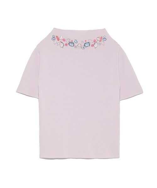 SNIDEL（スナイデル）の「クリアカラービジューニットプルオーバー  