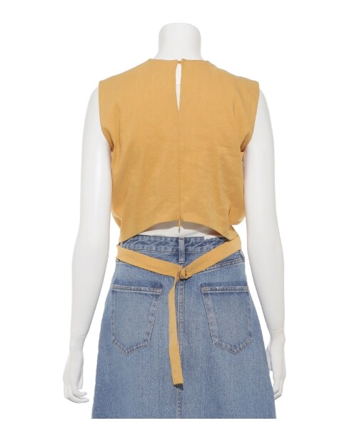 Mila Owen（ミラオーウェン）の「バックウエストベルトノースリーブトップス（プルオーバー・レディース・WHT/YEL/BLK・F）」の6枚目の写真