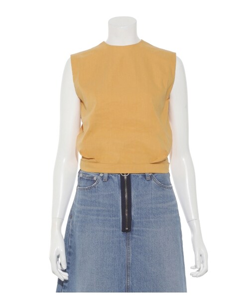 Mila Owen（ミラオーウェン）の「バックウエストベルトノースリーブトップス（プルオーバー・レディース・WHT/YEL/BLK・F）」の5枚目の写真