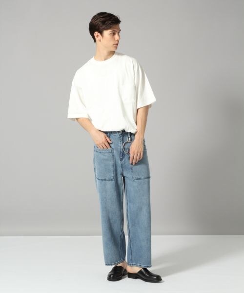 HARE（ハレ）の「ワークデザインデニムパンツ（パンツ・オフホワイト/ライトブルー）」の6枚目の写真