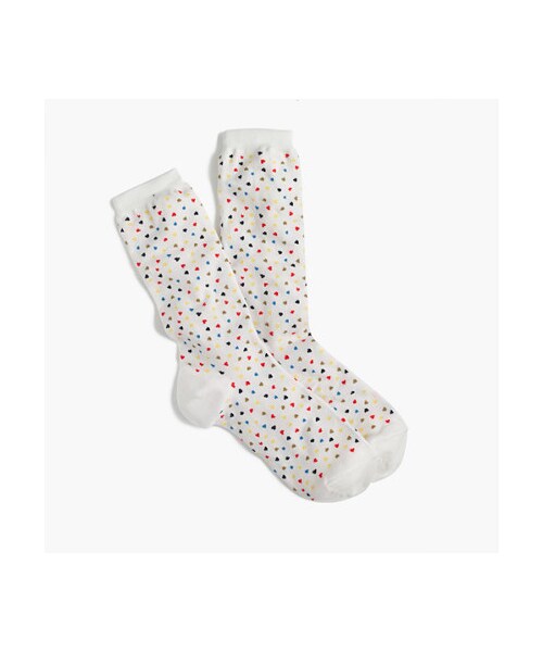 J.Crew（ジェイクルー）の「Trouser socks in heart print（レッグウェア）」 WEAR