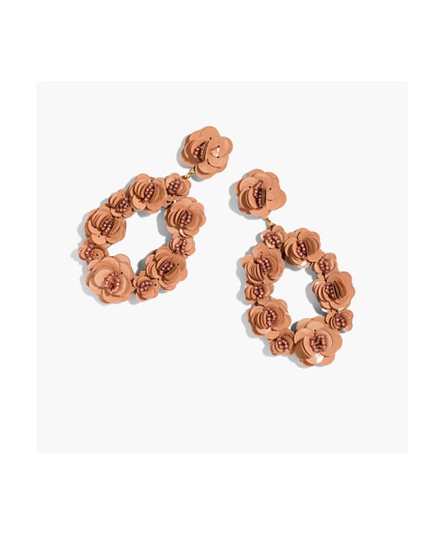 J.CREW（ジェイクルー）の「Leather-backed sequin petal earrings（イヤリング・レディース・Blue/Beige・ONE SIZE）」の2枚目の写真