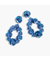 J.CREW | Leather-backed sequin petal earrings(イヤリング)