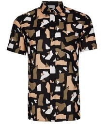 TOPMAN | Torn Paper Print Short Sleeve Casual Shirt(シャツ/ブラウス)