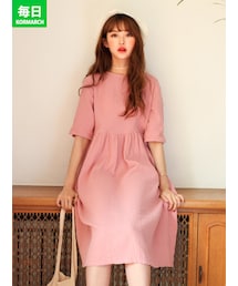 KORMARCH | 二重ガーゼコットンフレアワンピース(ワンピース)