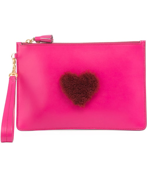 Anya Hindmarch（アニヤハインドマーチ）の「Anya Hindmarch Shearling Heart Zip Wristlet