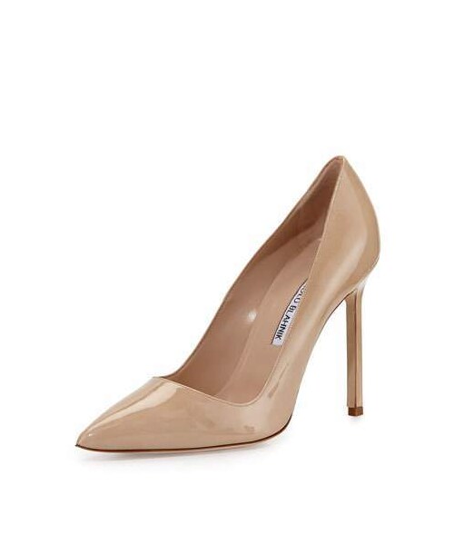 Manolo Blahnik（マノロ・ブラニク）の「Manolo Blahnik BB Patent 105mm Pointed-Toe Pump（パンプス・レディース・Black/Beige・10B / 40EU/9.5B / 39.5EU/7B / 37EU/8B / 38EU/11B / 41EU/11.5B / 41.5EU）」の2枚目の写真
