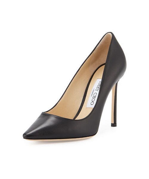 JIMMY CHOO（ジミーチュウ）の「Jimmy Choo Romy Leather 100mm Pump（パンプス・レディース・Beige/Black・9.5B / 39.5EU/9B / 39EU/8B / 38EU/10B / 40EU/5B / 35EU/8.5B / 38.5EU/7.5B / 37.5EU/7B / 37EU/10.5B / 40.5EU/11B / 41EU/6.5B / 36.5EU/6B / 36EU）」の2枚目の写真