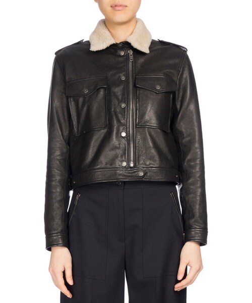KENZO（ケンゾー）の「Kenzo Fur-Collar Cropped Leather Jacket 