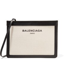 BALENCIAGA | Balenciaga - Leather-trimmed Canvas Shoulder Bag - Cream(クラッチバッグ)