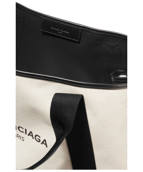 BALENCIAGA（バレンシアガ）の「Balenciaga - Cabas Leather-trimmed Canvas Tote - Cream（トートバッグ・レディース・White・one size）」の6枚目の写真
