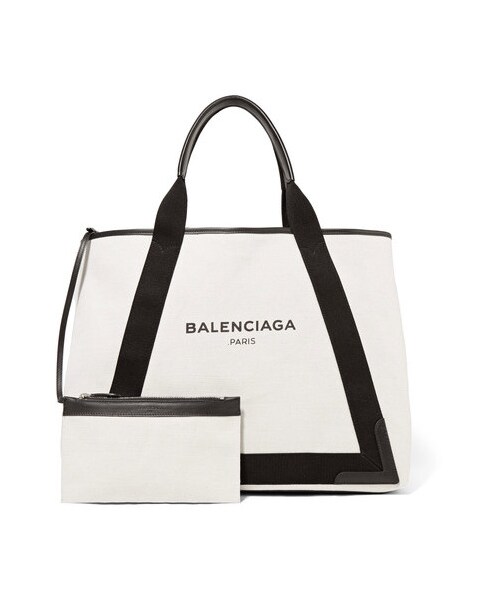 BALENCIAGA（バレンシアガ）の「Balenciaga - Cabas Leather-trimmed Canvas Tote - Black（トートバッグ・レディース・Black・one size）」の6枚目の写真