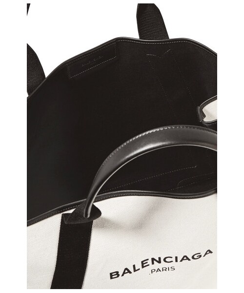 BALENCIAGA（バレンシアガ）の「Balenciaga - Cabas Leather-trimmed Canvas Tote - Black（トートバッグ・レディース・Black・one size）」の2枚目の写真