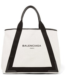 BALENCIAGA | Balenciaga - Cabas Leather-trimmed Canvas Tote - Black(トートバッグ)