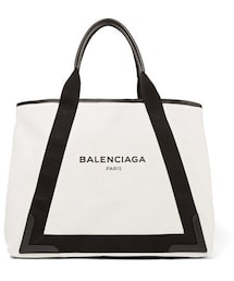 BALENCIAGA | Balenciaga - Cabas Leather-trimmed Canvas Tote - Black(トートバッグ)