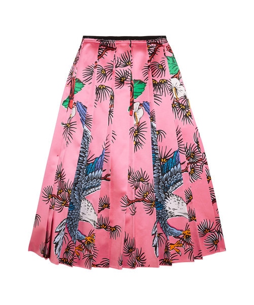 GUCCI（グッチ）の「Gucci - Pleated Printed Silk-satin Midi