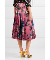 GUCCI（グッチ）の「Gucci - Pleated Printed Silk-satin Midi