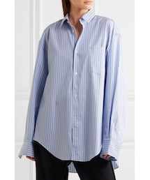 VETEMENTS ブルーコットンシャツ ブルー（青）系 VETEMENTS(ヴェトモン) シャツ(メンズ) - 海外