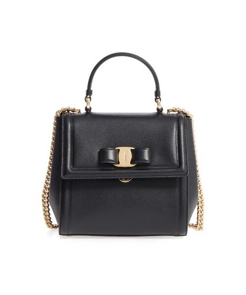 FERRAGAMO（フェラガモ）の「Salvatore Ferragamo Small Carrie Leather Satchel - Beige（ショルダーバッグ・レディース・Beige/Gray・One Size）」の2枚目の写真