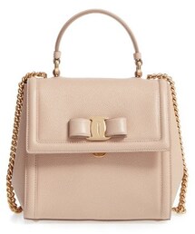 FERRAGAMO | Salvatore Ferragamo Small Carrie Leather Satchel - Beige(ショルダーバッグ)