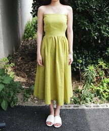 DHOLIC | バックタイチューブトップフレアワンピース(ワンピース)