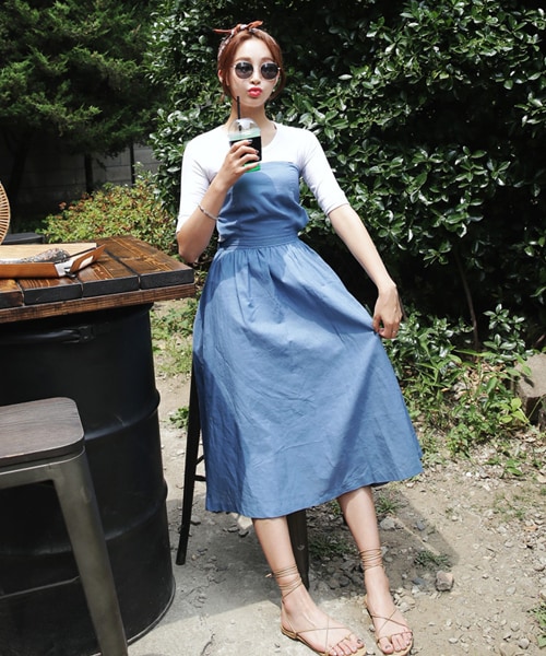 DHOLIC（ディーホリック）の「バックタイチューブトップフレアワンピース（ワンピース・レディース・FREE）」の2枚目の写真