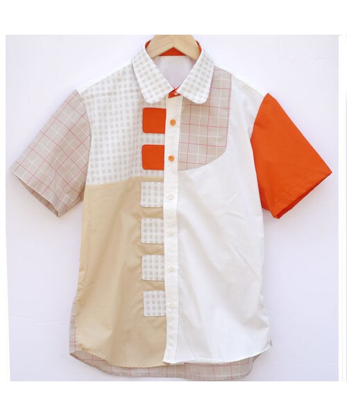NIRAME.CO(ニラメッコ)の「電子オレンジしゃつ(シャツ/ブラウス・メンズ・その他)」の1枚目の写真