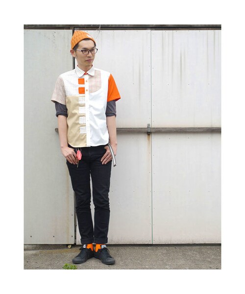 NIRAME.CO(ニラメッコ)の「電子オレンジしゃつ(シャツ/ブラウス・メンズ・その他)」の2枚目の写真