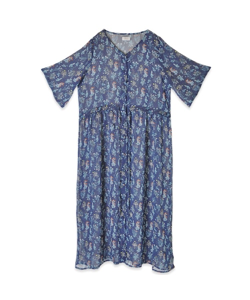 flower（フラワー）の「flowery gown～ﾌﾗｱﾘｰｶﾞｳﾝ（ワンピース・レディース・ivory/blue・FREE）」の2枚目の写真