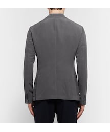 アウターその他 GIORGIO ARMANI Silk blend lined blazer Grigio Giorgio Armani Wool Cashmere Blend Silk Lined Stripe Gray