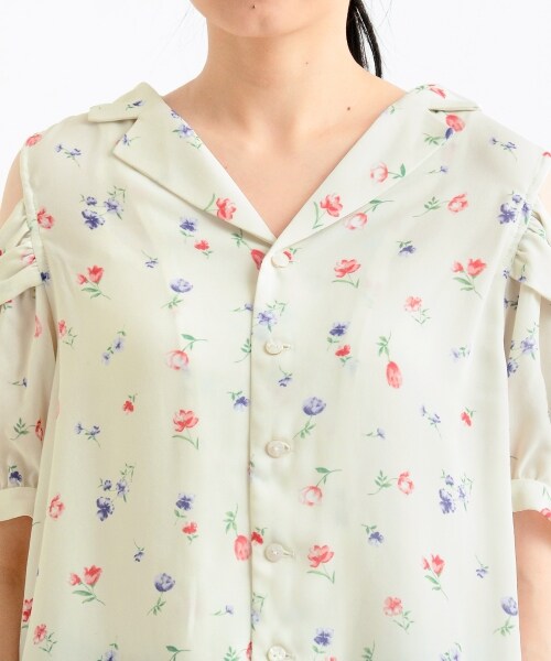 MAJESTIC LEGON(マジェスティックレゴン)の「オープンショルダーリボンブラウス(トップス・レディース・ピンク/アイボリー柄/ネイビー柄・M)」の22枚目の写真