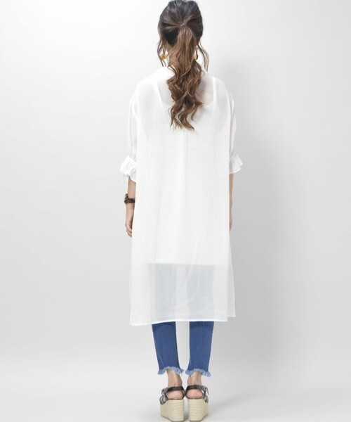 archives(アルシーヴ)の「シアーシャツワンピ×インナーセット(ワンピース・レディース・オフホワイト/ブラック/ワイン・MEDIUM)」の9枚目の写真