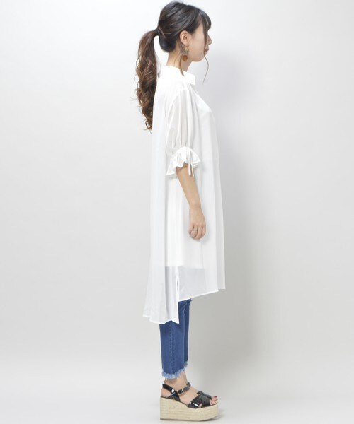 archives(アルシーヴ)の「シアーシャツワンピ×インナーセット(ワンピース・レディース・オフホワイト/ブラック/ワイン・MEDIUM)」の8枚目の写真