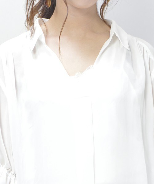 archives(アルシーヴ)の「シアーシャツワンピ×インナーセット(ワンピース・レディース・オフホワイト/ブラック/ワイン・MEDIUM)」の11枚目の写真