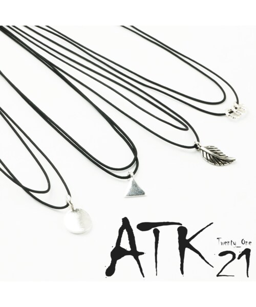 No Brand ノーブランド の 2連 ２ライン サークル リーフ トライアングル コットン チョーカー ネックレス ブラック レディース アクセサリー Nc170201 ネックレス Wear