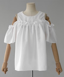 DHOLIC | ショルダーカットアウトフリルブラウス(シャツ/ブラウス)