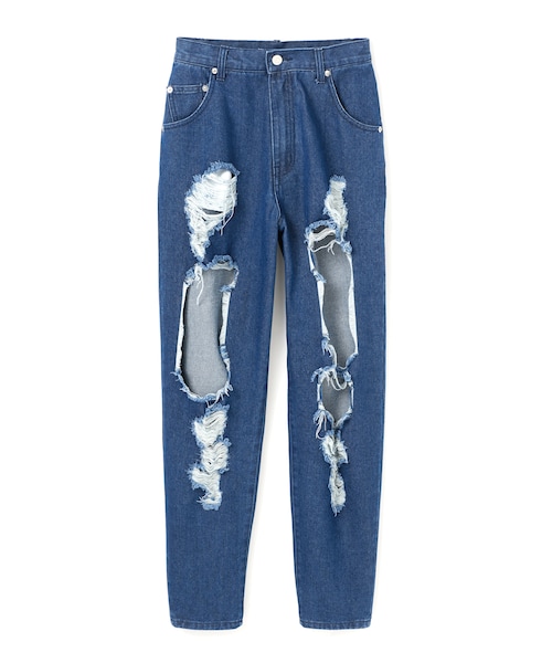 GRL（グレイル）の「ハードクラッシュボーイズデニム（デニムパンツ・レディース・ピンク/ブルー/ライトブルー・S/XS）」の2枚目の写真