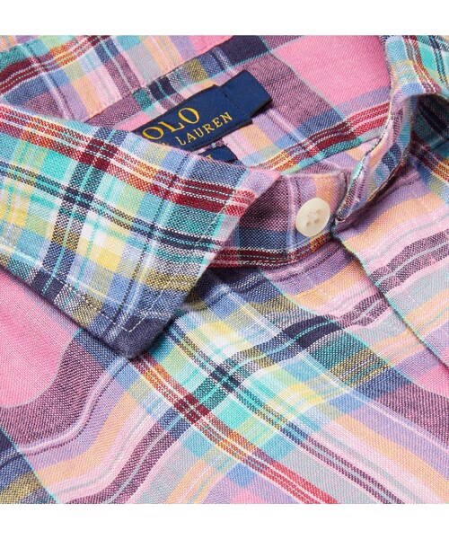 POLO RALPH LAUREN（ポロ ラルフ ローレン）の「Polo Ralph Lauren Slim-Fit Checked Linen Shirt（シャツ/ブラウス・メンズ・Pink・S/M/L/XL/XXL）」の6枚目の写真